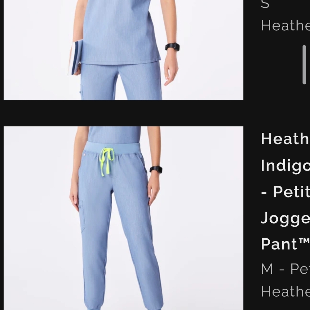 Figs Women's Heather Indigo Zamora Jogger Pants medium Petite